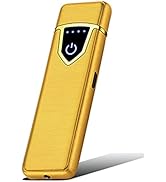 Electronic Lighter, Electric USB Lighter Windproof Rechargeable Slim Coil Lighter with Smart Fing...