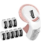 Pink Embossing Label Maker with 8PK Tapes, Handheld Embossed Label Maker Manual with 3 Black Tape...