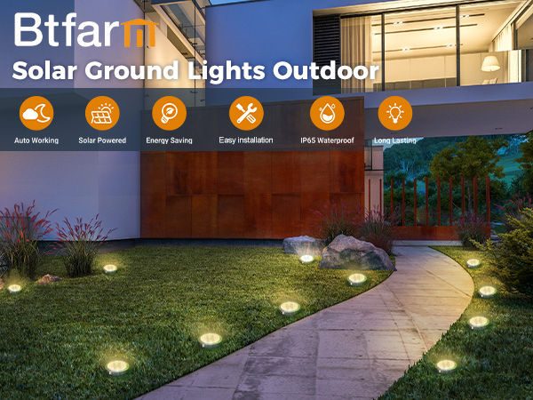 16 Pack Solar Ground Lights Warm White
