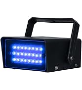 ENUOLI Mini LED Strobe Light Blue Color with 24 Super Bright LEDs Variable Speed Control for Chri...
