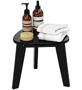 Domax Beautiful Bamboo Shower Foot Rest - Shower Stool for Shaving Legs 12 inch Non-Slip Waterpro...