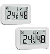 DOOMAY 2-Pack Mini Hygrometer Indoor Thermometer, Humidity Gauge with Celsius (?), Humidity Meter...