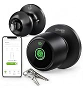 GHome Smart Door Knob Lock with Fingerprint & App Control for Bedrooms | 160x160 Sensor, Battery ...