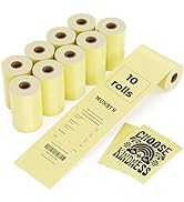 MUNBYN 2 1/4" x 50' Yellow Thermal Receipt Paper, 58mm Cash Register Paper Rolls(10 Rolls), BPA F...