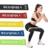 Lianjindun Loop Resistance Exercise Bands Set for Home Gym, Set of 5 | For stretching, fitness, W...