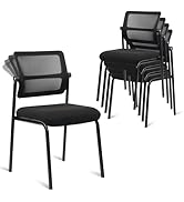CLATINA Stacking Armless Office Waiting Room Chair with Adjustable Backrest, Stackable Mesh Guest...