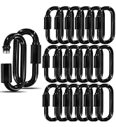 50PCS 3 Inches Black Chain Links, M8 Screw Galvanized Steel Heavy Duty Quick Links, 5/16" Locking...