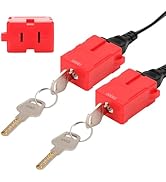 TOKCKYBL Electrical Cord Plug Lockout Device (2 Pack) - Key-Retaining Safety Lock for US 2&3 Pron...