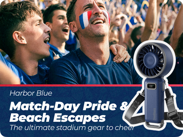 blue portable fan