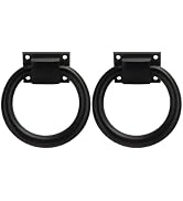 foxwake Matte Black Ring Garage Door Pull 3.9In Metal Sliding Barn Door Handle Knob Fence Gate Do...