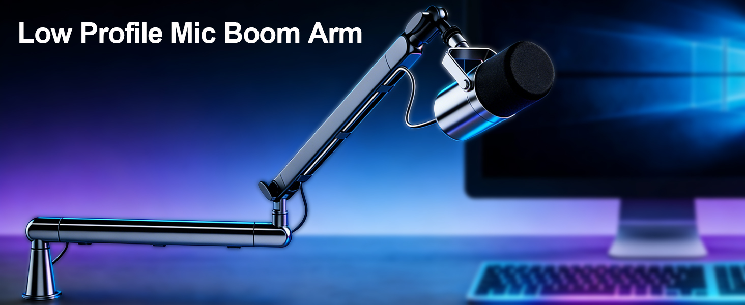 low profile mic arm microphone boom arm