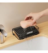 Self Draining Soap Dish, Carbon Steel Bar Soap Holder for Shower, Waterfall Design Soap Saver for...