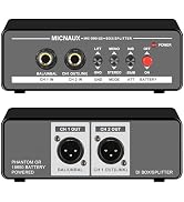 MICNAUX Active Stereo DI Box with Phantom Power Support, Ground Lift and -20dB Pad, High-Impedanc...