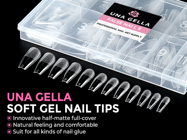 una gella long coffin soft gel nail tips