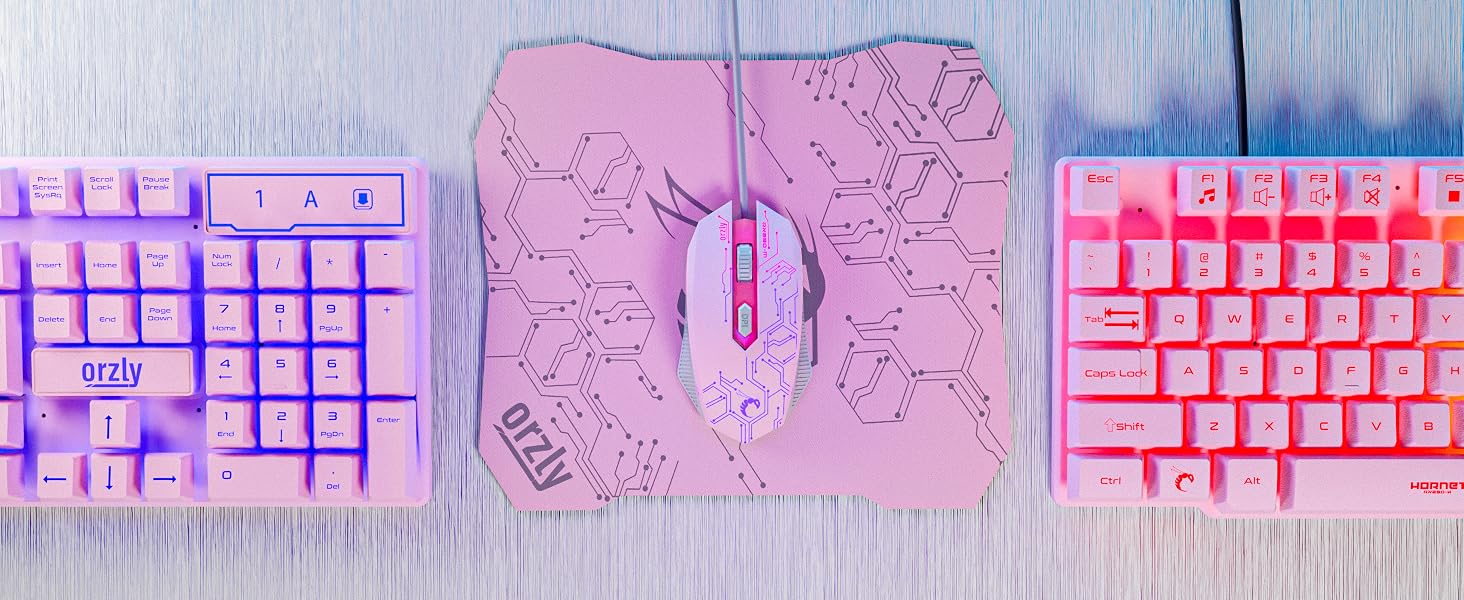 Pink Gaming keyboard and mouse bundle for PS5 Xbox & PC