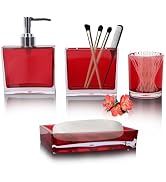 Bathroom Accessories Set Complete, 4 Piece Premium Acrylic Bathroom Accessory Set,Hand Sanitizer ...