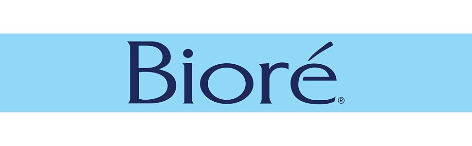 Biore Logo in navy font on a light blue background.