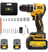 RhovixStar Cordless Drill Set, Power Drill Tool Set 20V, 3/8-Inch Keyless Chuck Drill Gun,Variabl...