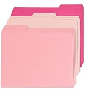 12Pcs Pink File Folders Letter Size Colored Manilla File Folders with 1/3-cut Tabs Decorative Fil...