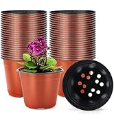 KINGLAKE 100 Pcs 6" Plastic Plants Nursery Pot/Pots Seedlings Flower Plant Container Seed Startin...