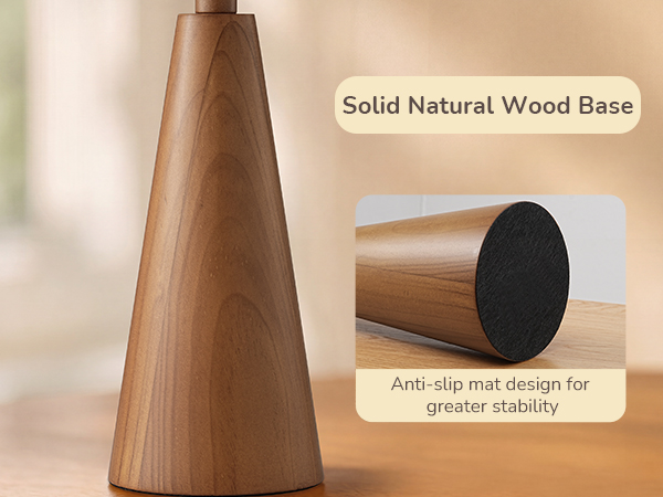 SOLID NATURAL WOOD BASE TABLE LAMP