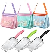 LIDAGO Beach Toy Set Include 3 Mesh Shovels and 3 Beach Mesh Bags,Kids Sand Sifter Colorful Mesh ...