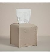 OLETHA Aesthetic Tissues Cube Box Cover, Square Tissue Box Holder, Ivory