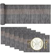 Aofmee Table Runner and Placemats Set of 6 Washable