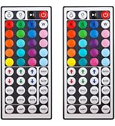 Yiliaw 2 Pack 44 Key RGB LED Strip Light Remote Controller,Wireless Dimmer IR Remote Control Repl...