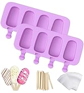 Ozera Silicone Popsicle Molds, 2 Pack Cake Pop Molds Reusable Popsicles Maker Ice Pop Cakesicle M...