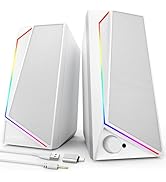 LENRUE Computer Speakers, USB/USB-C Powered PC Speakers with Loud Stereo Sound, Headphone-in for ...