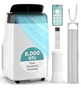 SereneLife Portable Air Conditioner 8000 BTU With WIFI | 3-in-1 Cooling, Fan and Dehumidifier | 2...