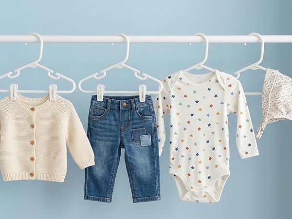 Honey-Can-Do Kids Clothes Hanger, Baby Clothes Hangers with Clips