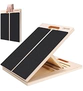 Portable Slant Board for Calf Stretching, Adjustable Wooden Calf Stretcher Incline Board, Calf St...