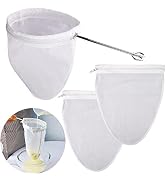 WMKGG Ultra Fine Mesh Strainer Bags, Reusable Mesh Filter Bags with Stainless Steel Handle Frame ...