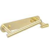 YUET Toilet Roll Holder, Self Adhesive or Screw in Wall Mounted Options, Double Post Pivoting Tis...