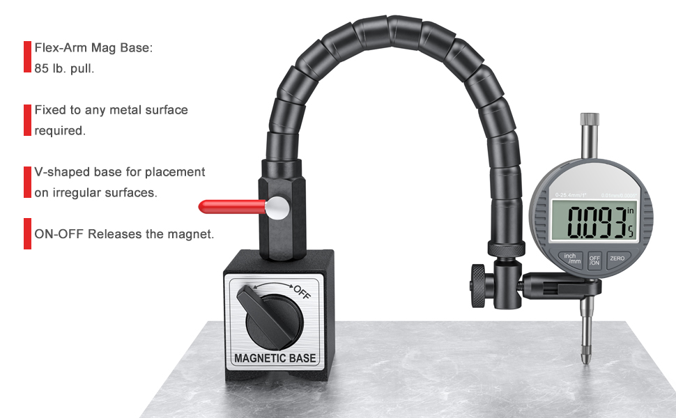 Measurement Tool with Flex Arm Base and Indicator Combo