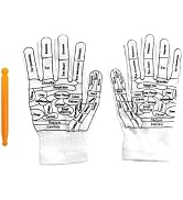 YuanHolumid 1 Pair of Reflexology Gloves Hand Pointed Reflexology Tool Print Mittens Massage Tool...