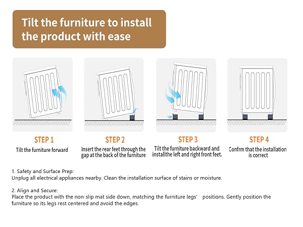 4 Pack Bed Risers Heavy Duty, Adjustable Furniture Risers