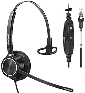 Arama Cisco Phone Headset with Noise Canceling Mic & in-line Controls Corded Telephone Headset Co...