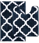 Olanly Bathroom Rugs Set 2 Piece Microfiber Bath Shower Mat and U-Shaped Toilet Rug, Machine Wash...