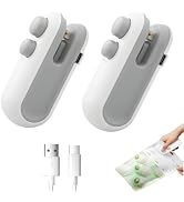 Mini Bag Sealer 2 Pack Bag Sealer with Cutter and Magnet 2 in 1 Mini Bag Resealer Machine Portabl...