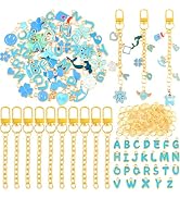 NEBURORA Bag Charms Kit Lip Gloss Keychain Making Kit,56 Cute Charms 10 Keychain Clips with Key C...