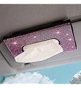 VAGURFO Car Visor Tissue Holder Bling Car Sun Visor Tissue Box Holder Leather Sparkling Crystals ...
