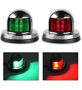 Acelane One Pair LED Navigation Lights Red and Green Lights Marine Sailing Signal Lights Stainles...