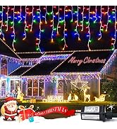 Easter Decorations Lights , 400 LED Multicolor Icicle Lights Plug in with 80 Drops,8 Modes Easter...