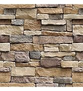 Abyssaly Stone Wallpaper Brick Peel and Stick Wallpaper Backsplash | 17.71" X 118" Self-Adhesive ...