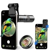 APEXEL 10X Tele-Macro Pro Dual Lens 2-in-1 for iPhone | Clip-On Telephoto & Macro Lens for Samsun...