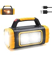 Solar Powered Flashlight Rechargeable, 8 Light Modes 2000mAh Battery 3000 Lumens USB LED Handheld...