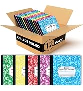 Rosmonde 12 Pack Bulk Composition Notebooks College Ruled, 200 Pages (100 Sheets), 9-3/4 x 7-1/2,...